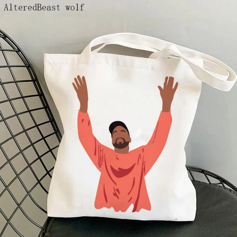 

Fashion Women Shopper Handbags Kanye The Life Of Pablo Environmental Storage Reusable Canvas Shoulder Tote Bag school bag