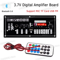 3.7V Digital Amplifier Board Bluetooth 5.0 HIFI Subwoofer Speaker Home Karaoke Support MIC TF Card USB FM Mini Power Amplifier