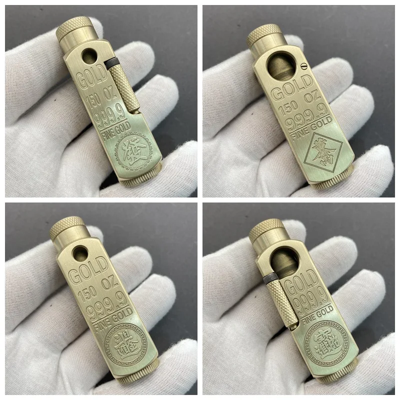 2023Original Copper Finely Carved High-grade Brass Special-shaped Kerosene Lighter Collection Type Manual Lighter