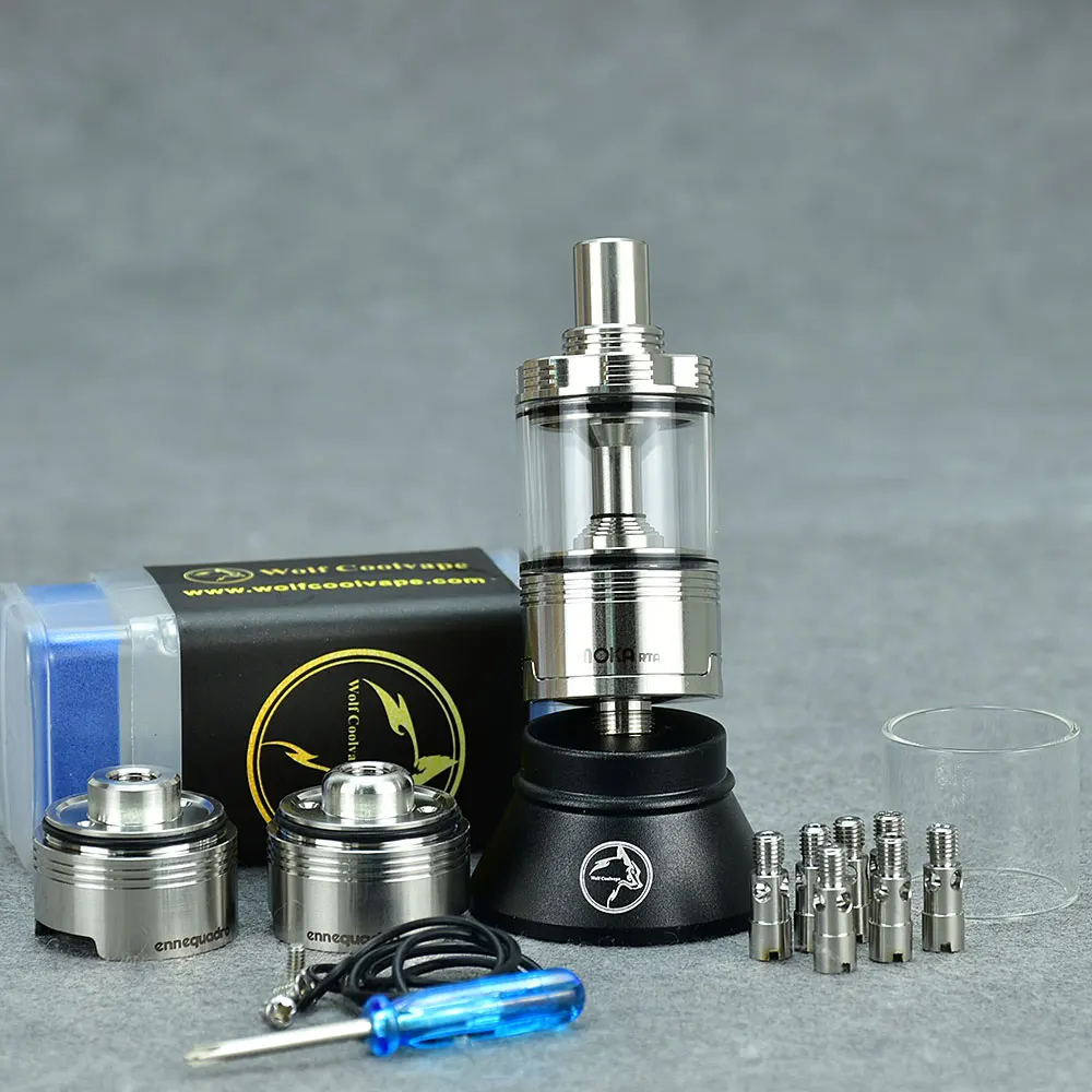 Wolfcoolvape Moka mtl RTA Rebuildable Tank Atomizer 7 Air Pins 3 Chambers 316SS 4.5ml 22mm Single Coil RTA vape TANK