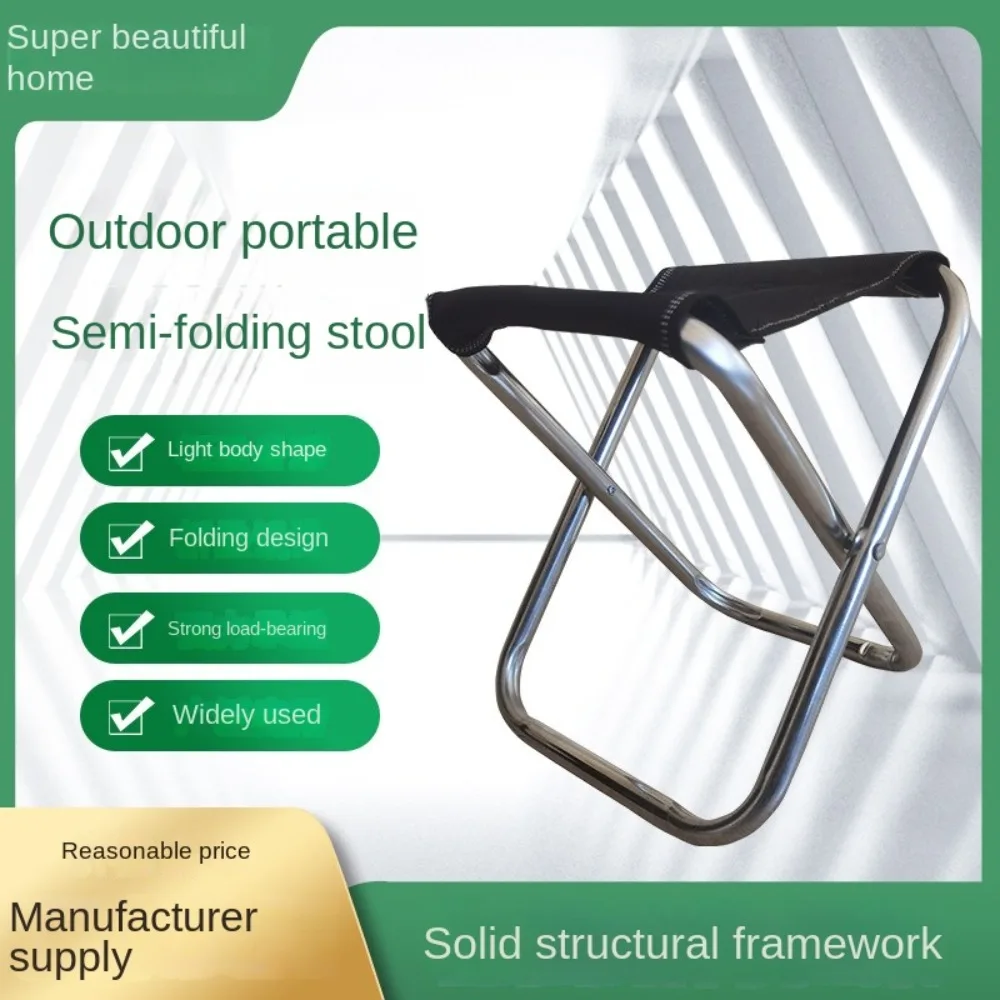 Picnic BBQ Steel Folding Camping Stool Ultralight Compact High Strength Fishing Foot Rest Portable Footstool Ottoman