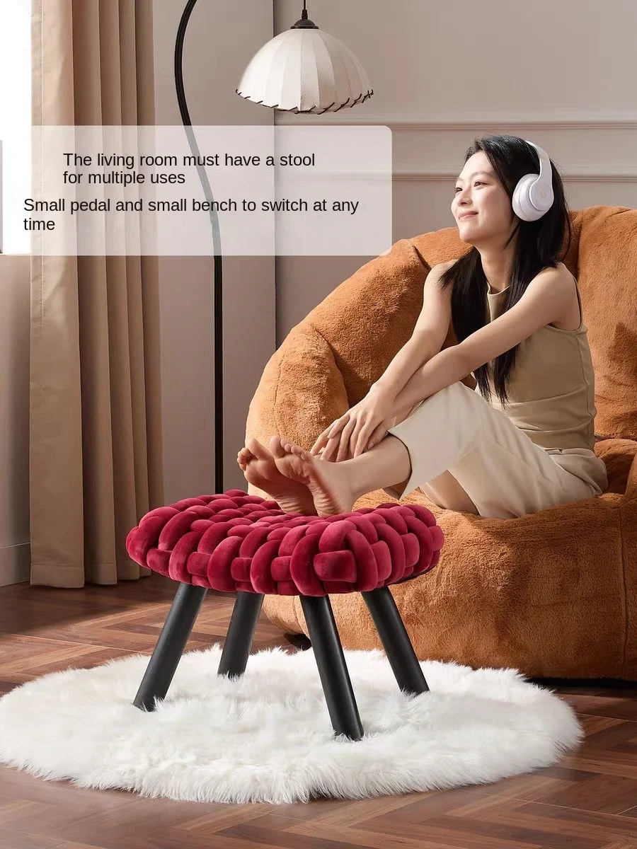 Elegant Home Living Room Shoe Changing Bench Small Low Stool Sofa Coffee Table Footrest Guest Mini Stool