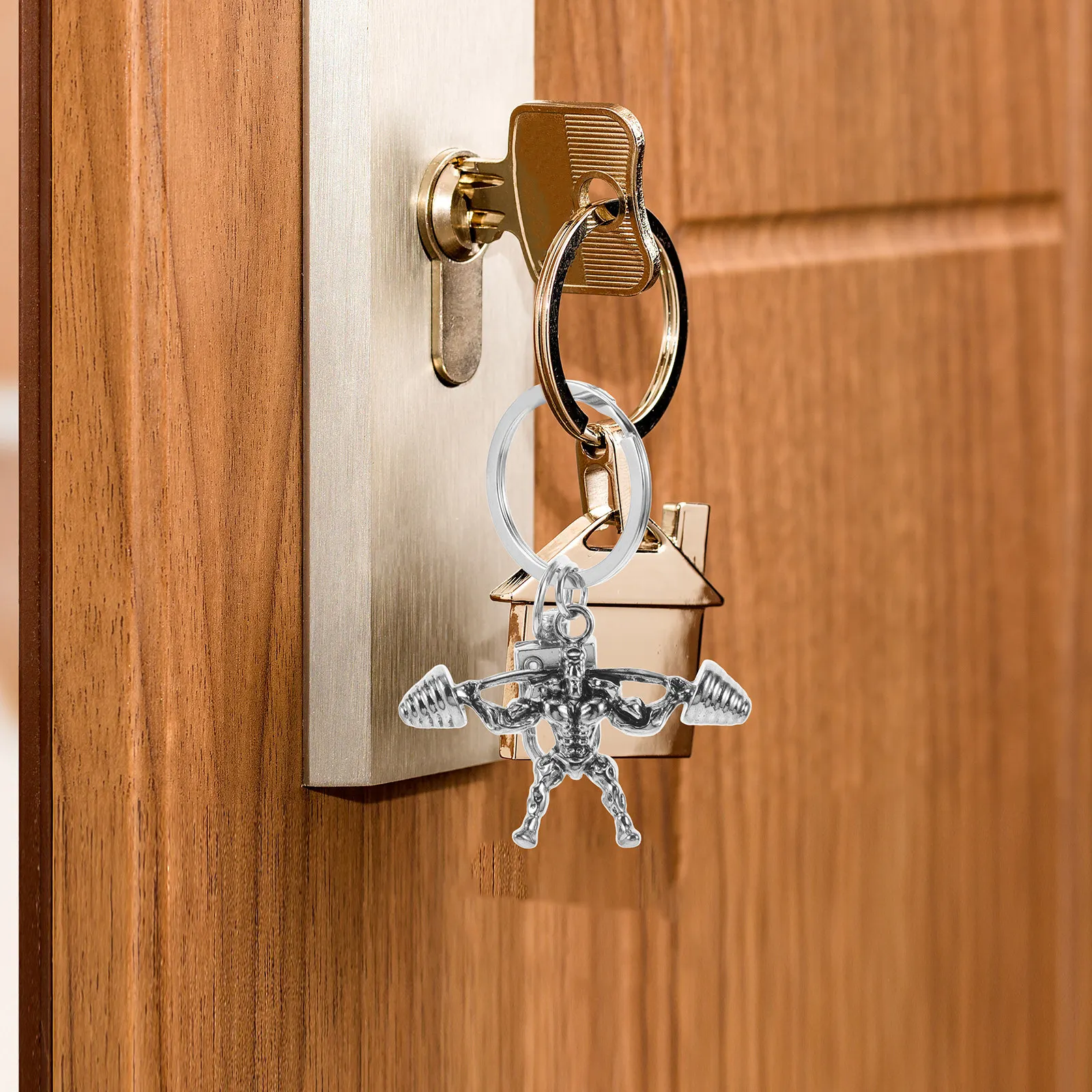 

Металлический брелок-гантель для фитнеса, мотивационный спортивный талисман, легкий брелок для ключей для спортсменов и тренировок