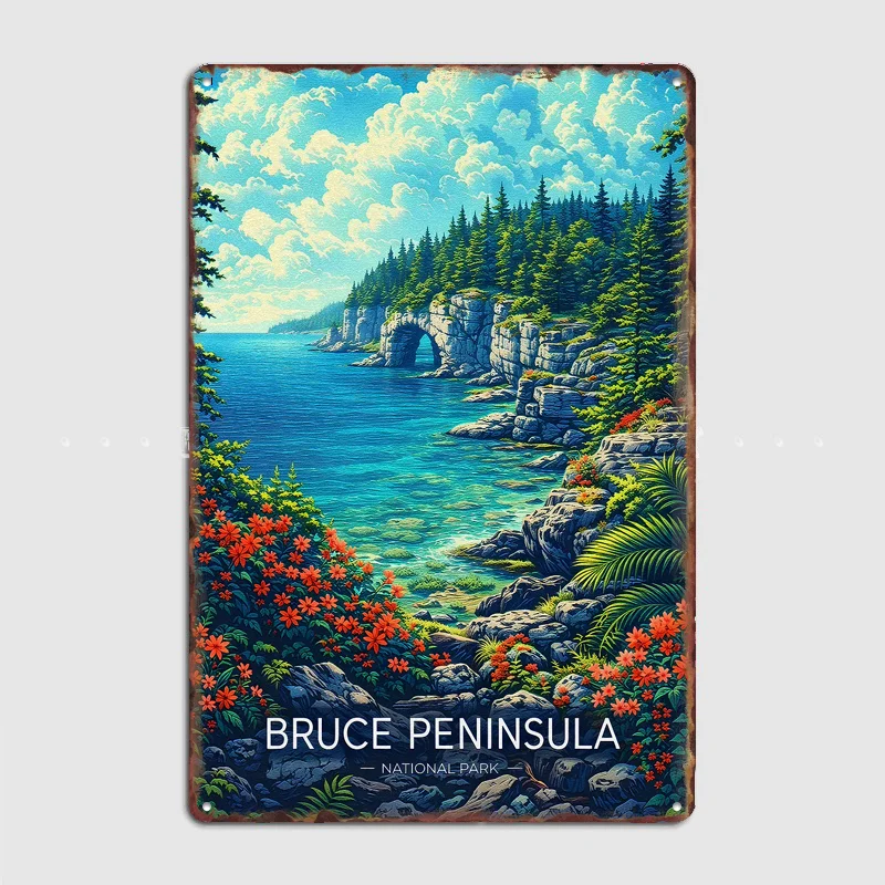 Bruce Peninsula National Park Travel Poster Metal Tin Sign Indoor Outdoor Home Decor Bar Custom Posters Wall Room Decorations