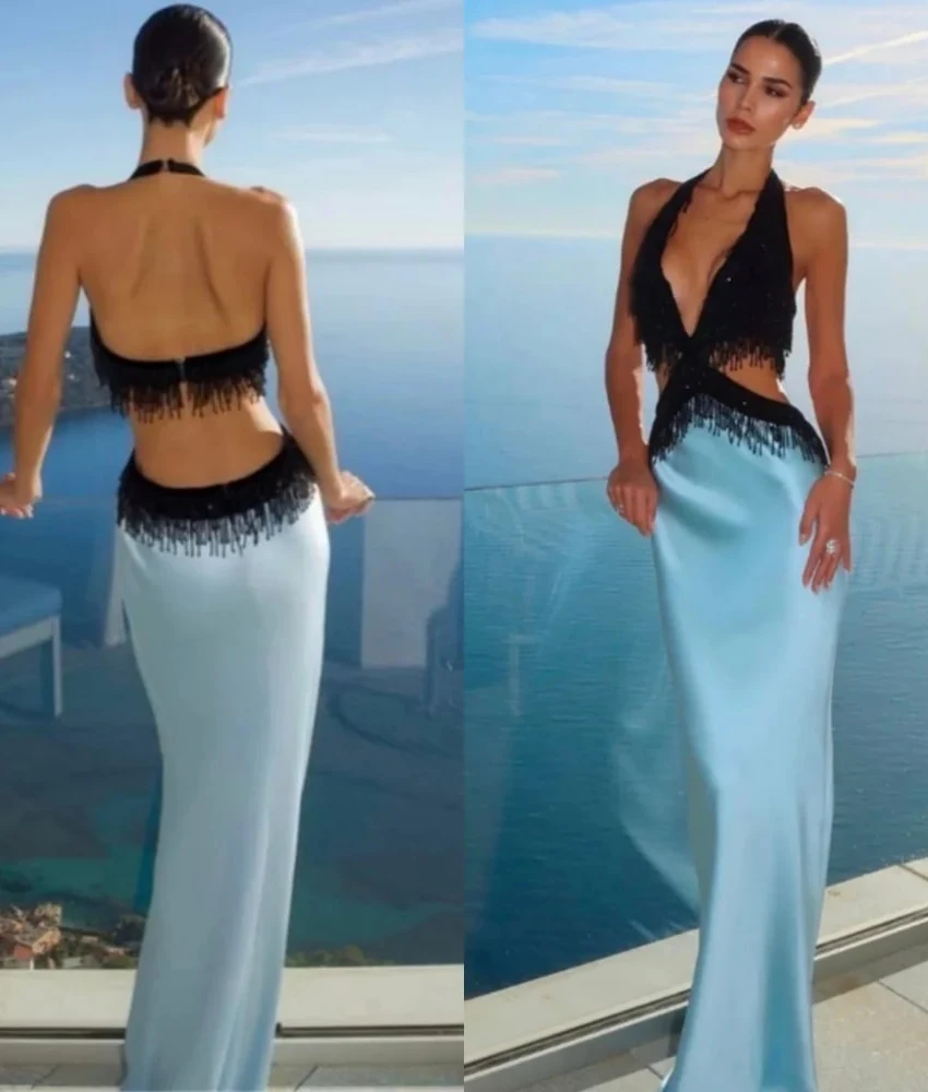 

MCDV сексуальное атласное прямое вечернее платье с блестками по индивидуальному заказу, высокое качество, без рукавов, длиной до пола, платья для выпускного вечера