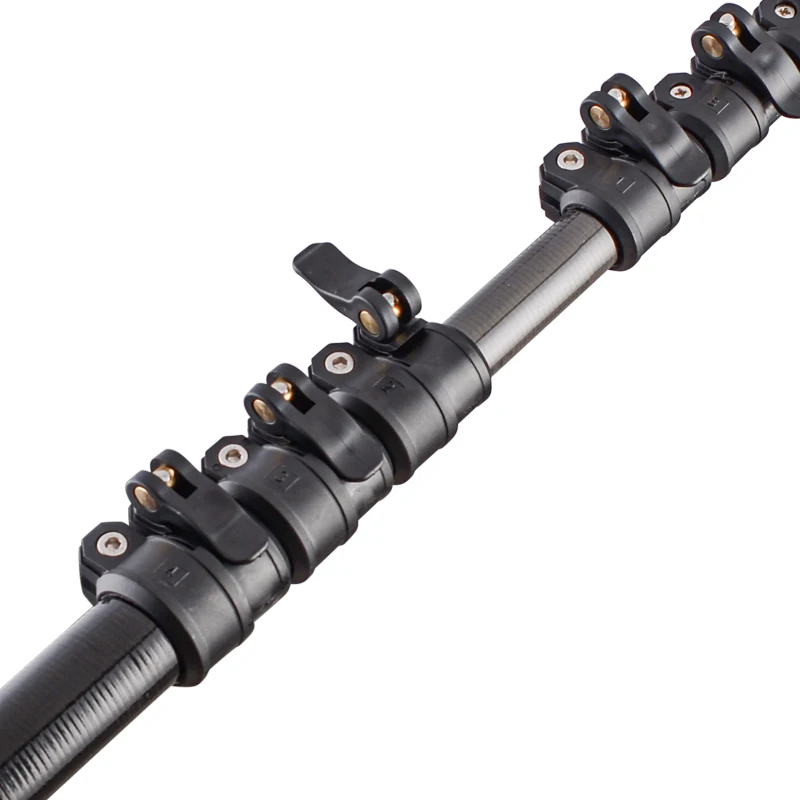 Pólo telescópico de fibra de carbono de alta qualidade com novas travas de braçadeira Pólo telescópico com comprimento personalizado