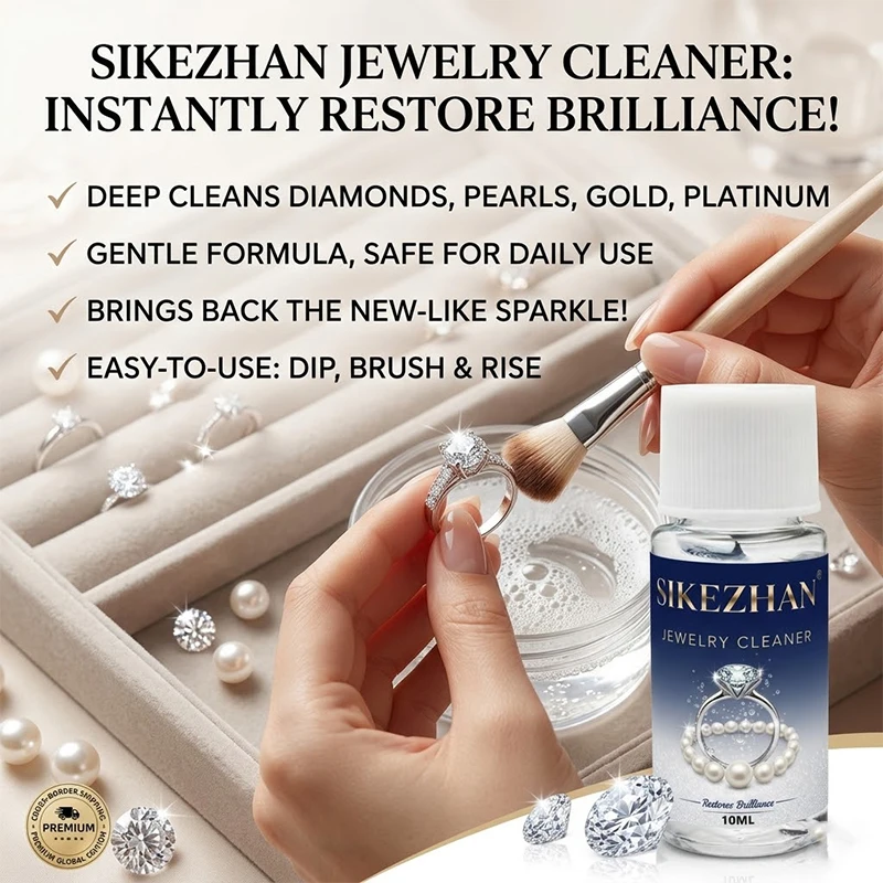 Gentle Jewelry Cleaning Solution Safe for Fine Gems Pearls Diamonds Effective Dirt Remover Fluid SIKEZHAN 10ml Travel Size
