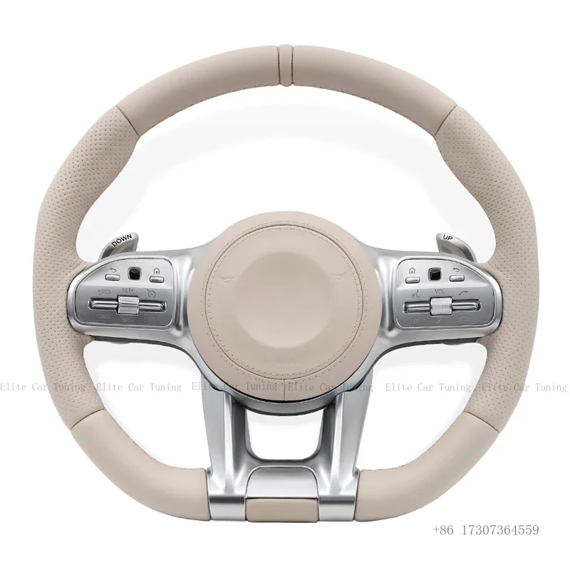 

Beige Napa Leather Steering Wheel Fit For Mercedes Benz AMG W205 W204 W166 W212 W213 W222 A/B/C/E/S/G/V Class Car Steering Wheel