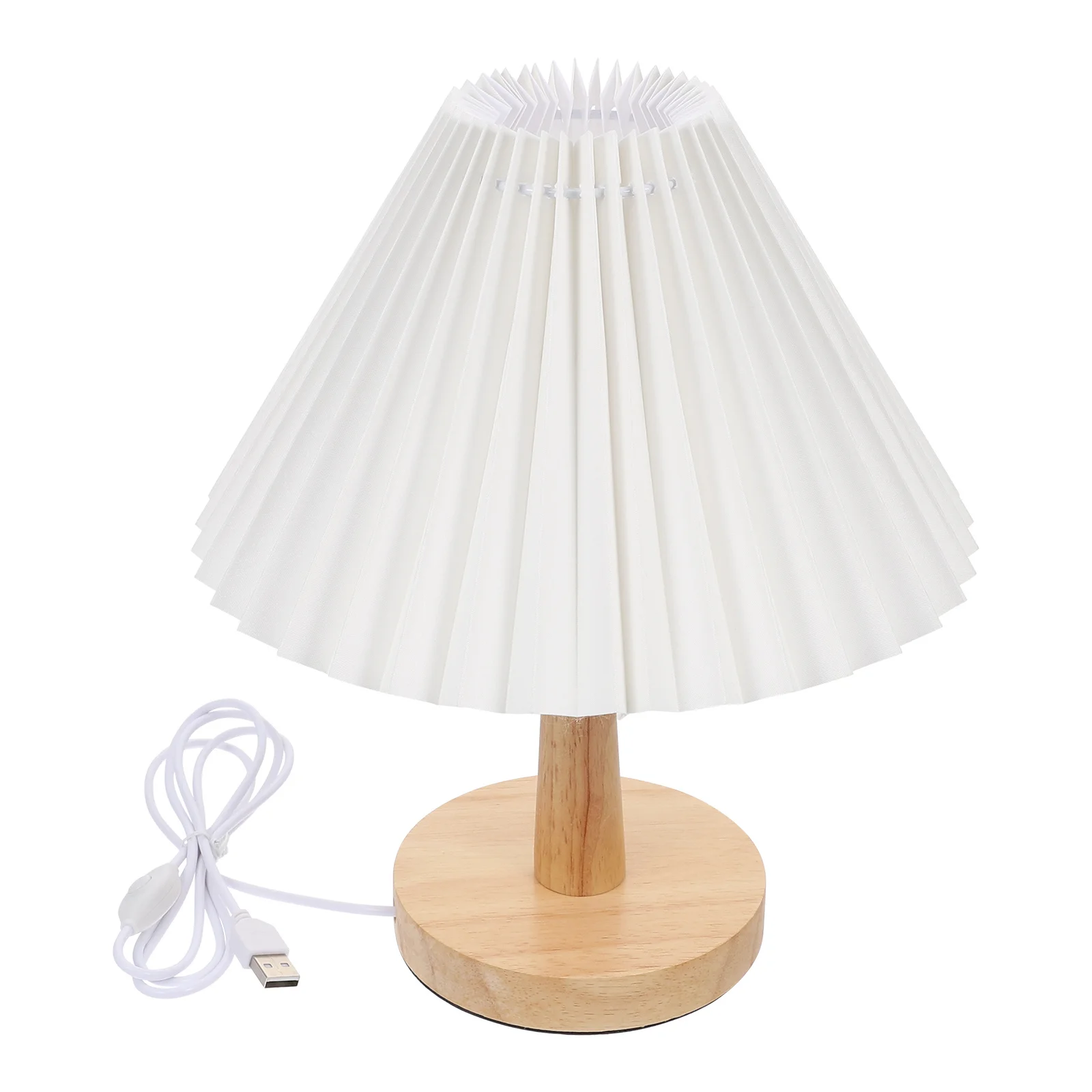 

1 set 1 Set Retro Style Pleated Night Lamp Usb Powered Bedside Light For Home Bedroom Decor Small Night Light Vintage Room Lamp