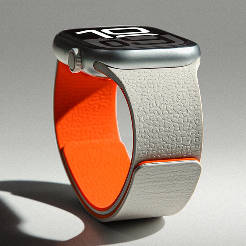 yZ[zSilicone Magnetic Strap for Apple watch Bands 44mm 40mm 41mm 42mm 46mm 45mm 49mm correa iWatch Series 11 10 SE3 9 8 7 6 Ultra3 2