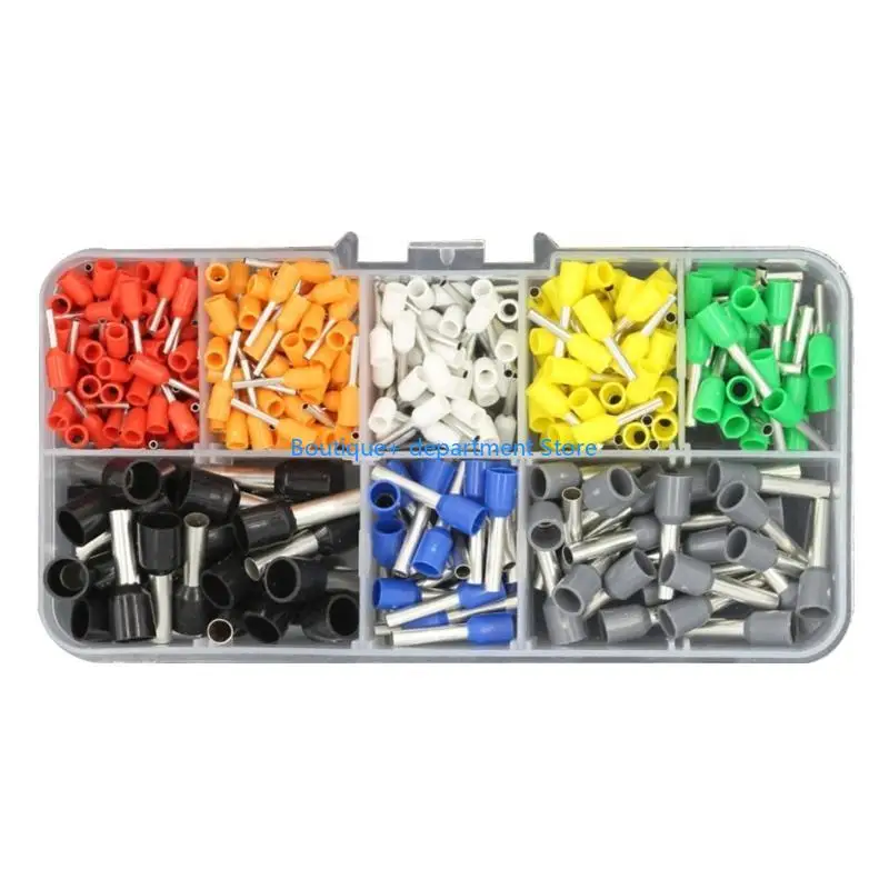 E1PD Professional Wire Ferrules set Color Coded crimps Connectors Electrical Ferrules