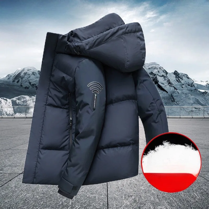 2023 New Men Down Jacket Winter Coat Short Loose Top Grade Parkas Super-thick Warm Outdoor Outwear Hooded Leisure Overcoat