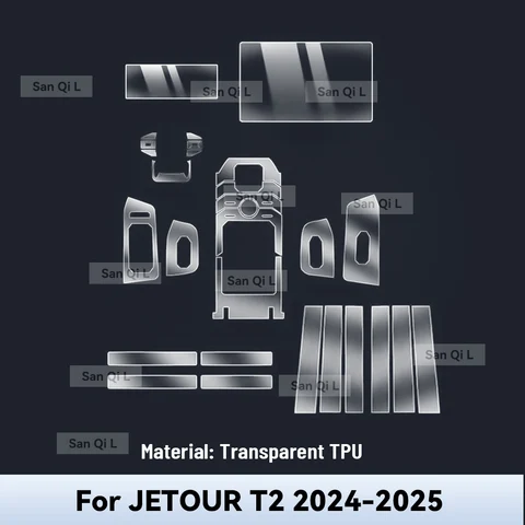 Прозрачный ТПУ для JETOUR T2 2024 2025, центральная консоль автомобиля, медиа-приборная панель, навигация, защита от царапин, внутренняя пленка
