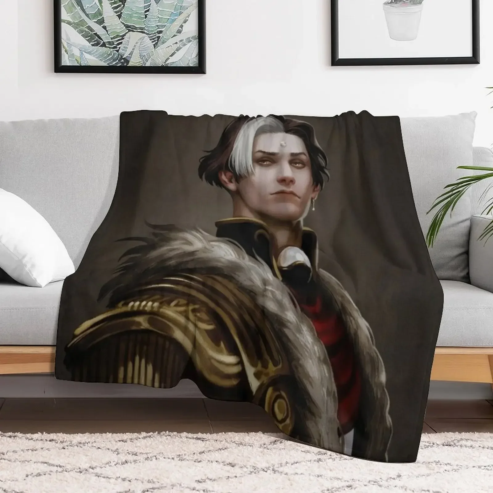 Solus zos Galvus portrait Throw Blanket Vintage Moving Hairys Blankets