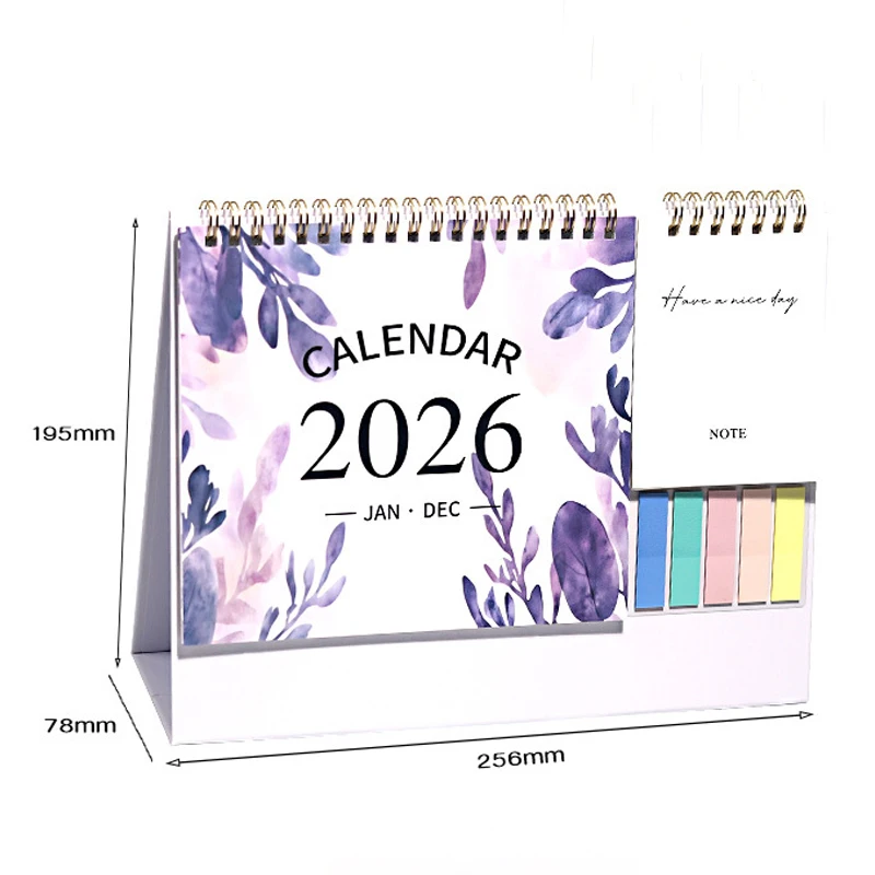 2026 Calendar Desk Calendar Creative Desktop Ornament Self-Discipline Tracking Monthly Planner Notepad Planner Minimalist Design