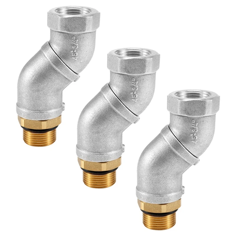 3X 3/4 Inch Fuel Hose Swivel 360 Rotating Connector For Fuel Nozzle Multi Plane Fuel Plane Swivel