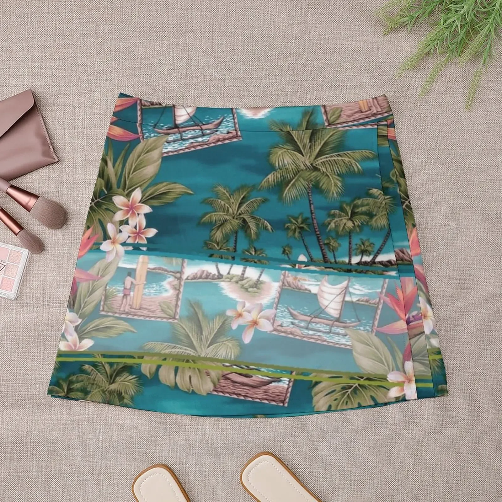 Retro Hawaiian Surfer Print Mini Skirt skirts for woman Women's dress japanese fashion women's summer dress 2024