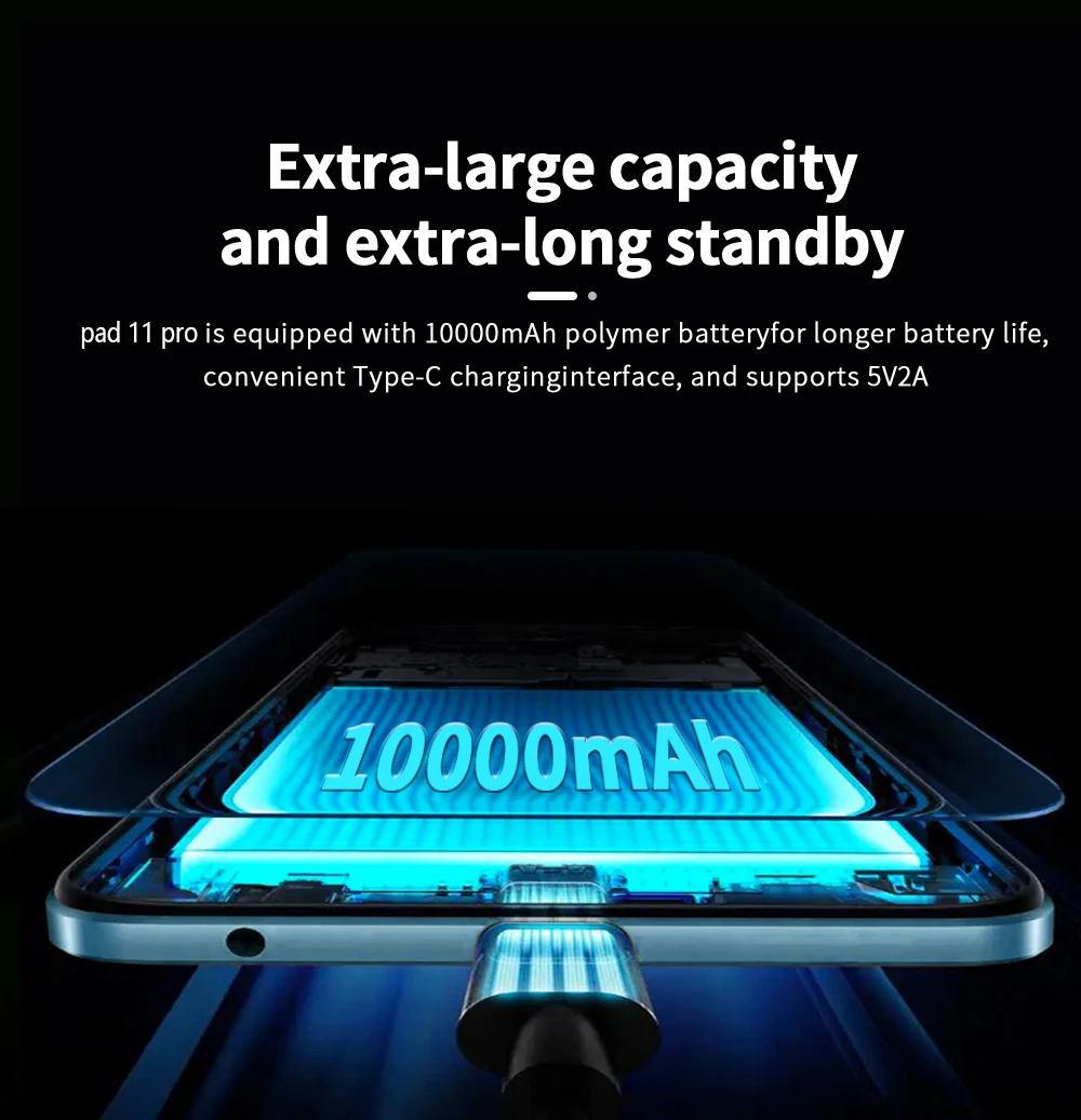 2025 لوحة أصلية جديدة 11 برو تابلت 11.0 بوصة HD 2.5K Snapdrago 8gen2 أندرويد 13 16GB + 1T 10000mAh 5G ثنائي الشريحة واي فاي نظام تحديد المواقع الكمبيوتر اللوحي #6