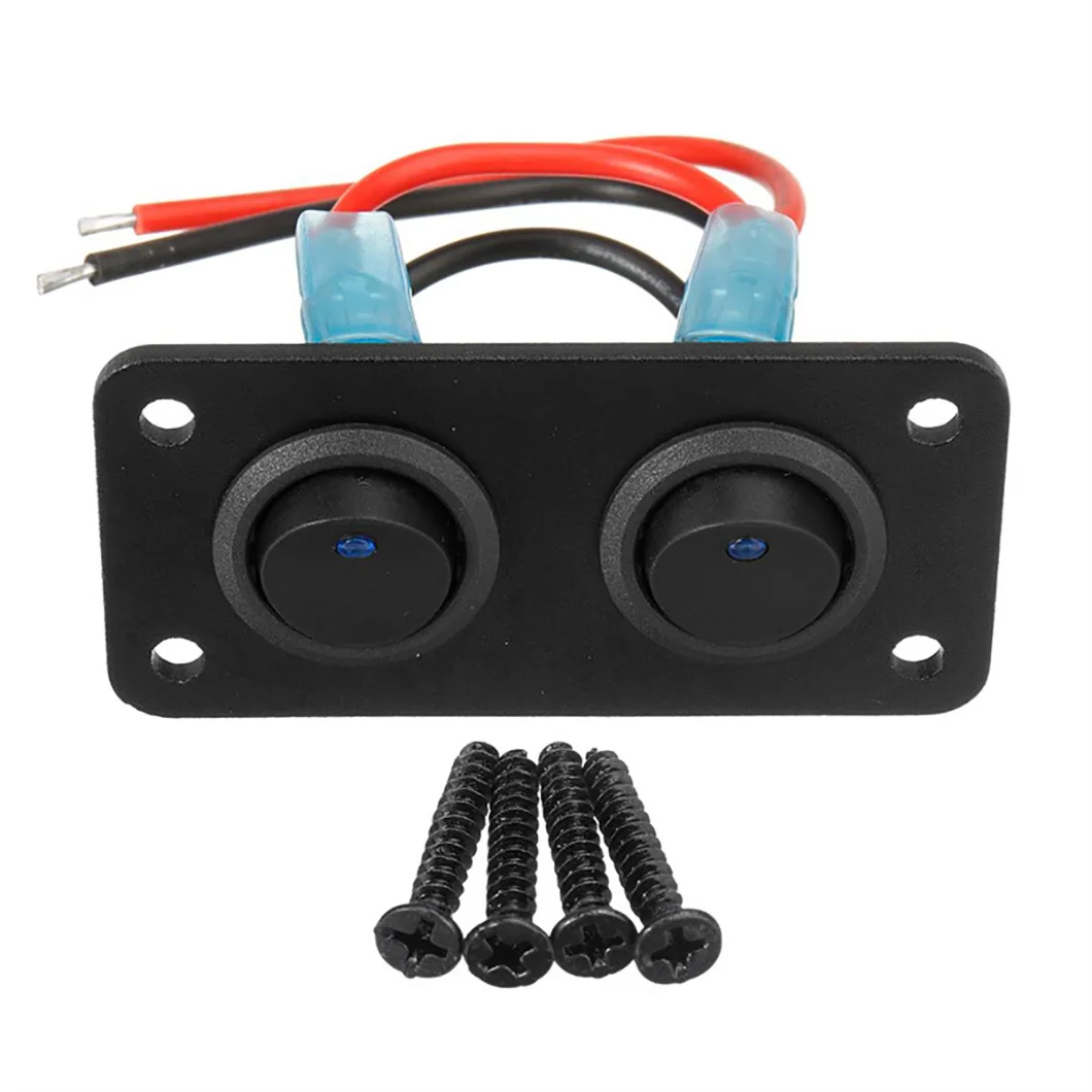 12V 1-5 Gang Universal Toggle Rocker Switch Panel with USB Blue LED Styling Accessories for Car Boat Marine RV Truck