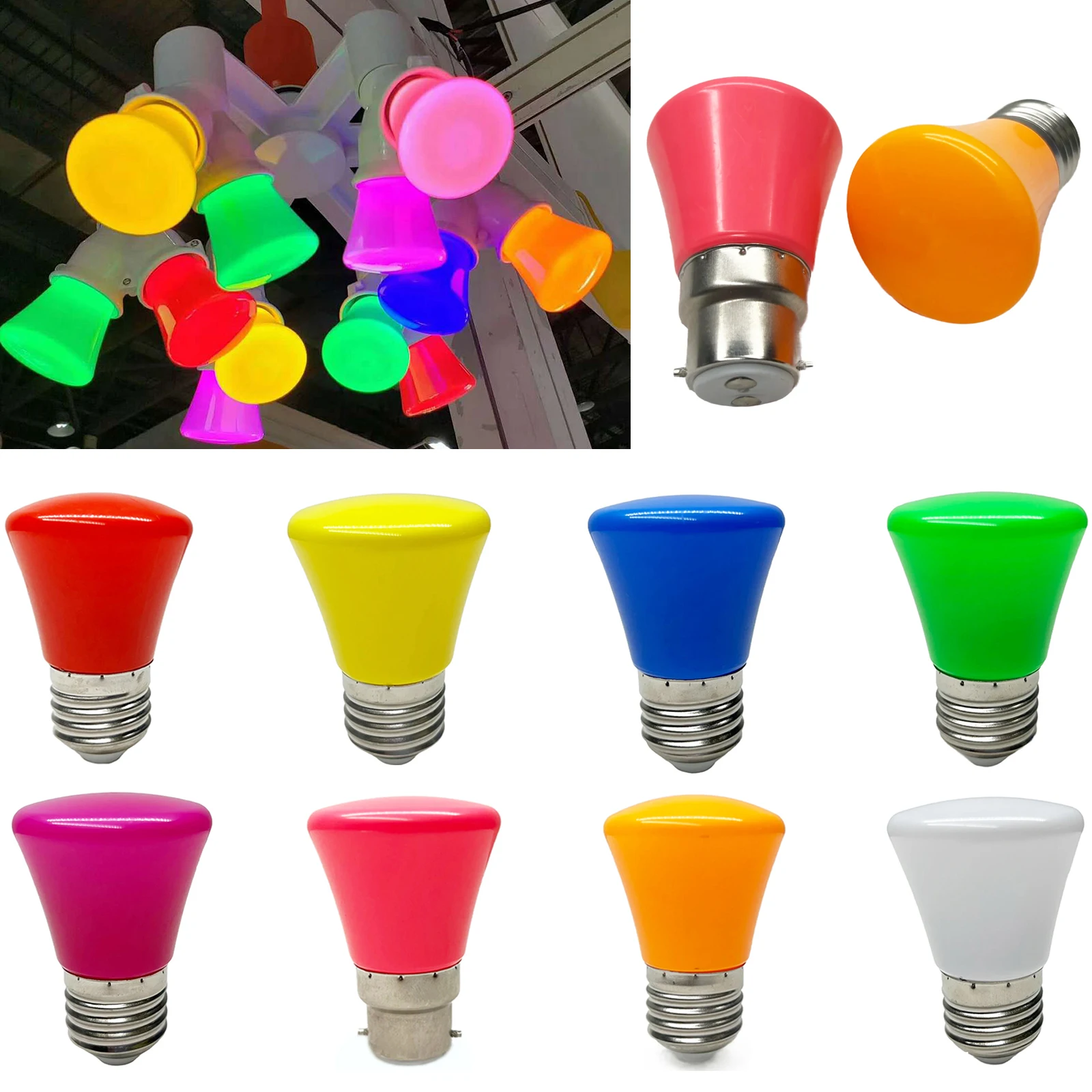 2W Colorful LED Globe Light Bulb E27 B22 LED Atmosphere Lamp 360° Lighting For Home Bar Party Festival Decor 110V 220V