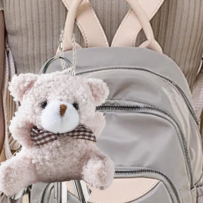 Keychain Charm Bear Decorative Plush Bag Pendant Decorative Backpack Keychain Charm Cute Bag Accessory For Purses Backpacks