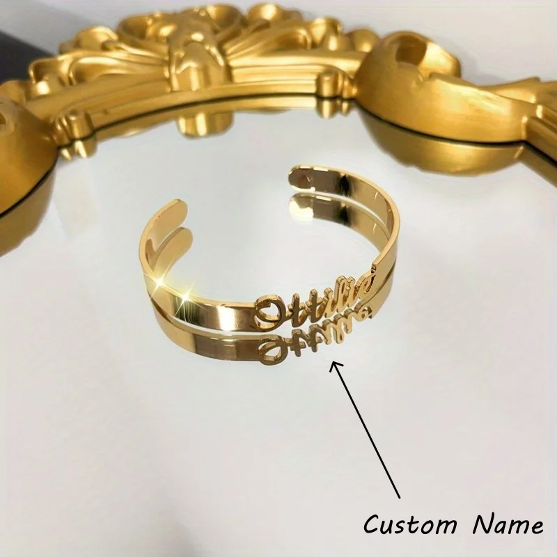 

Браслет с именем по индивидуальному заказу, классический романтический браслет из нержавеющей стали, свадебная вечеринка, повседневная одежда, изысканные модные нежные подарки