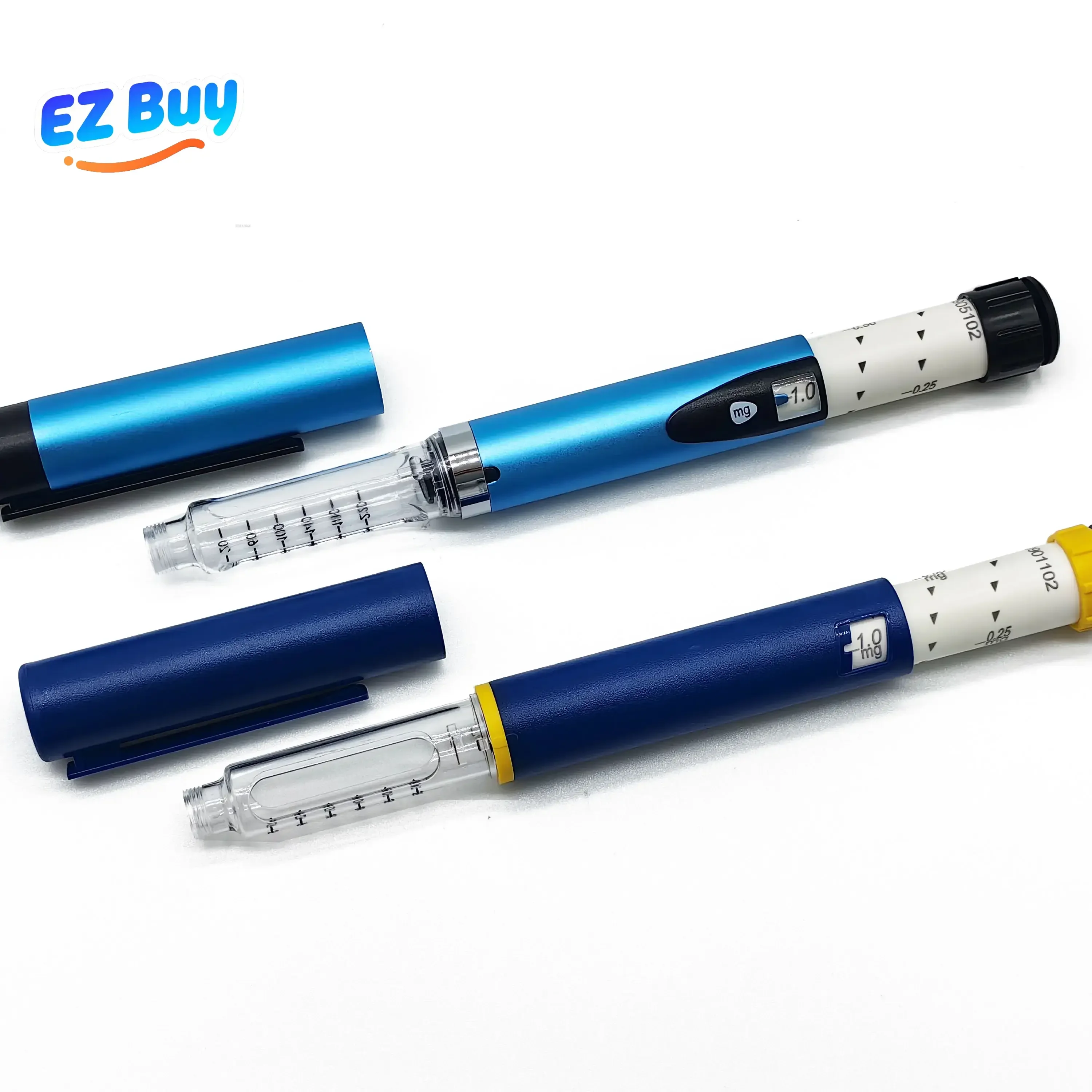 ปากกาฉีดยาแบบใช้ซ้ำได้ 0-60IU ทำจากโลหะและพลาสติก พร้อมกล่องเก็บ