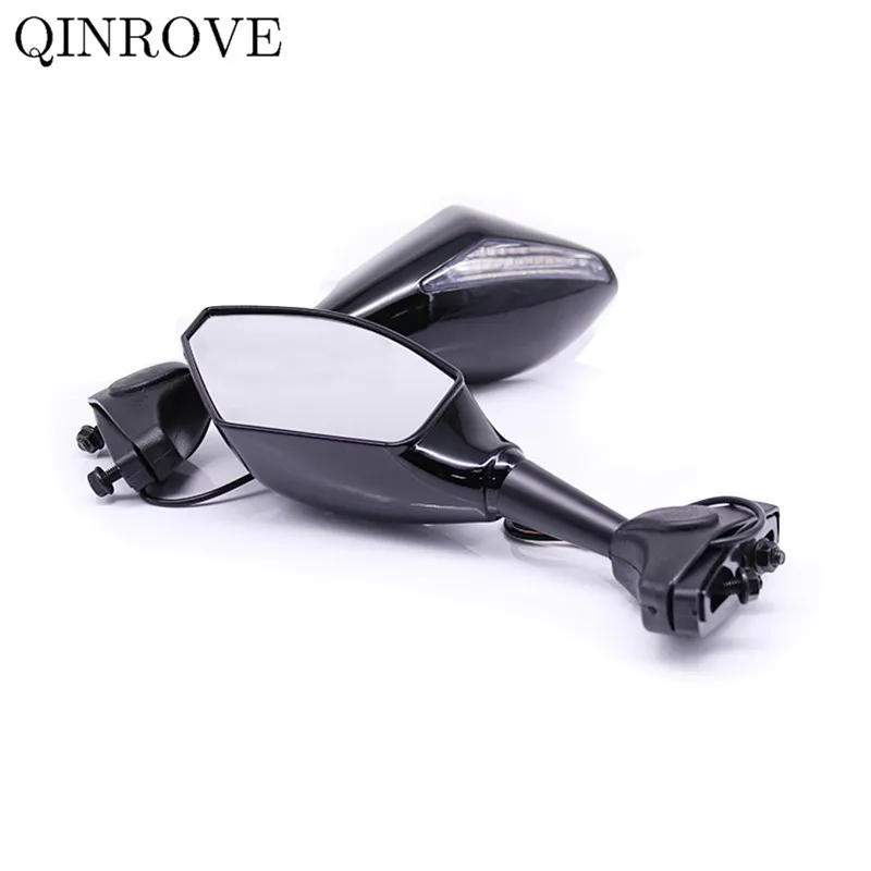 With LED Light Motorcycle Rearview Mirror Universal Spirtbike Mirror For Yamaha YZF R7 R25 R125 TZ250 Kawasaki Ninja 650 250 400