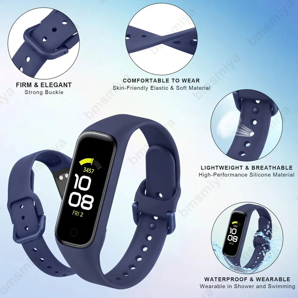 3PCS Silicone Watch Band Strap for Samsung Galaxy Fit 2 SM-R220 Sport Bracelet Replacement Wristband for Galaxy Fit 2 Belt