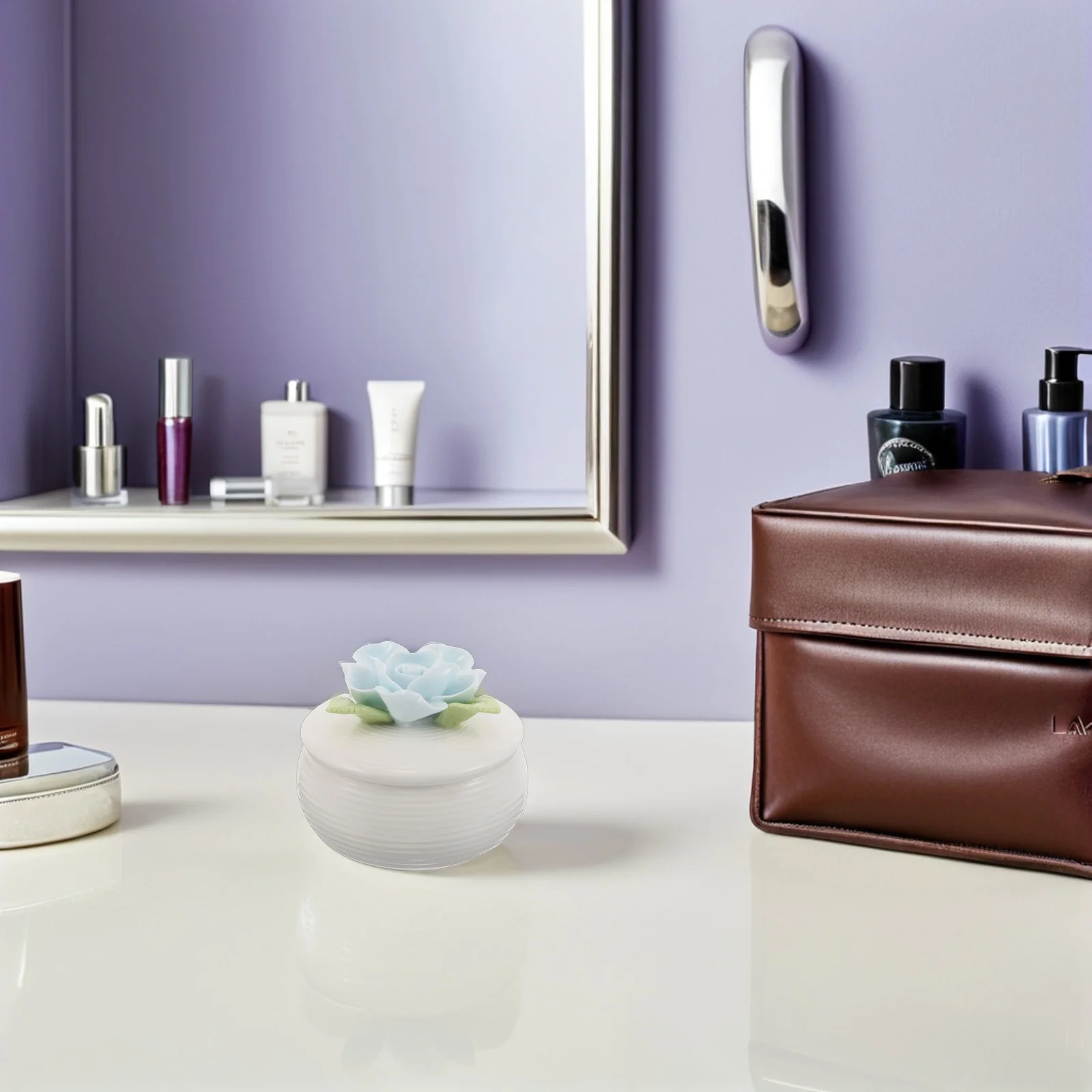 

Керамическая шкатулка для драгоценностей в скандинавском стиле с цветочной крышкой, органайзер, кольца, серьги, браслеты, маленькая коробка для хранения ювелирных изделий для женщин и девочек