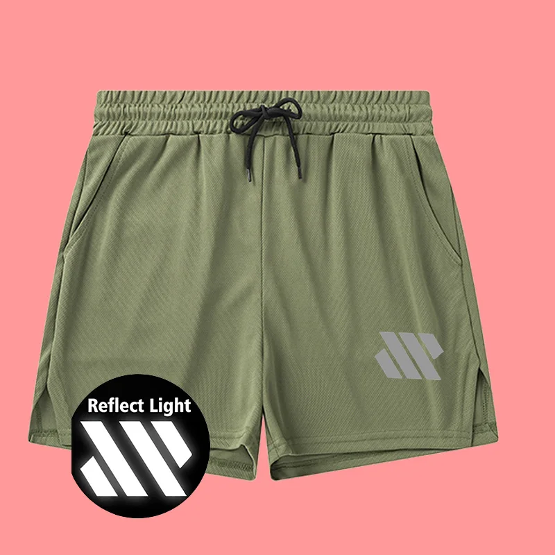 Men's quick drying sports shorts - reflective stripes, breathable and slim fit, suitable for running, jogging and gym workouts