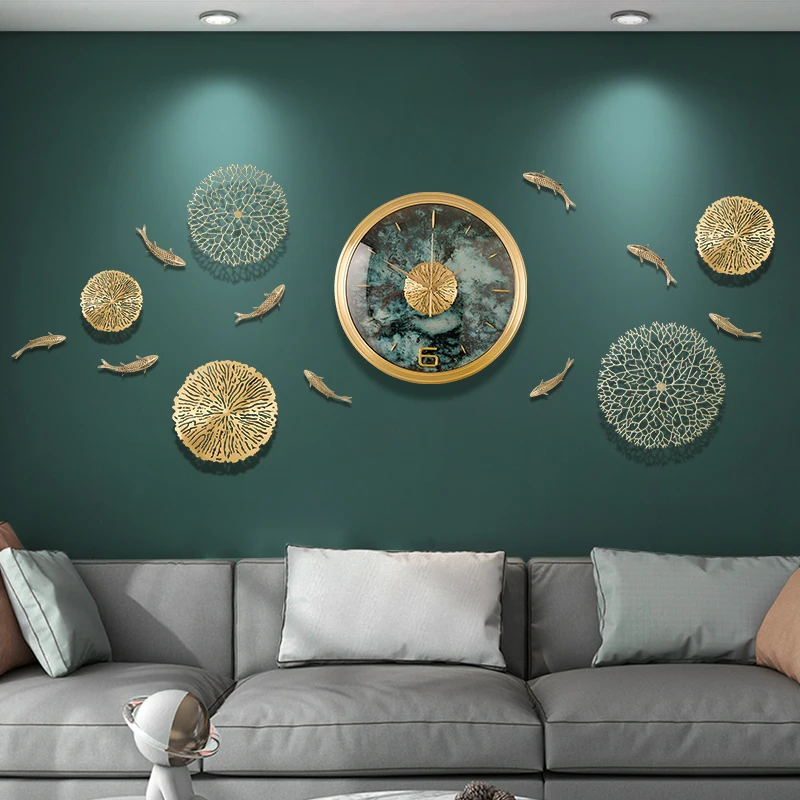 Fashion Modern Round Digital Wall Clocks Silent Aesthetic Quartz Peacock Creative Interior Relogio De Parede Home Decoration