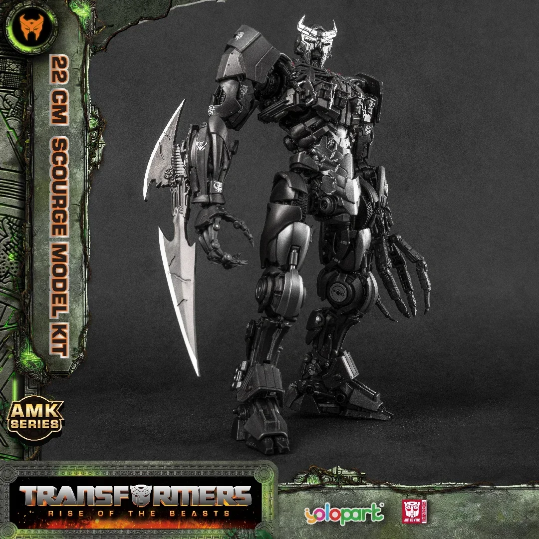 （In Stock） YOLOPARK AMK Series Movie 7: Rise of The Beasts 22CM Scourge Model Kit Action Figure for Boys Girls Toy Collection