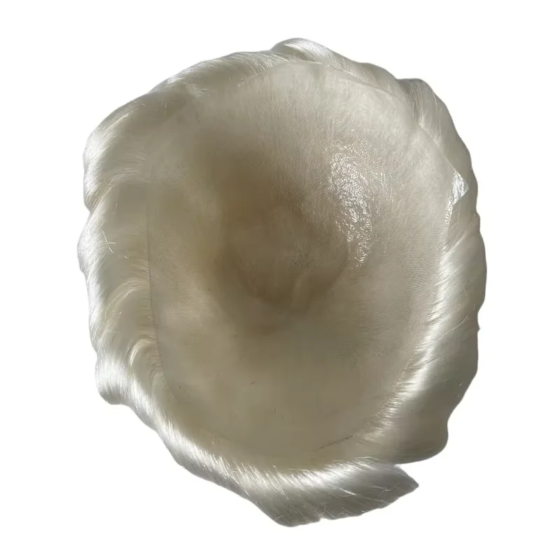 قطع شعر بشري عذراء ماليزية 60 #   البلاتين اللون 32mm موجة عقدة بو الشعر المستعار 8x10 وحدة الجلد للرجال البيض