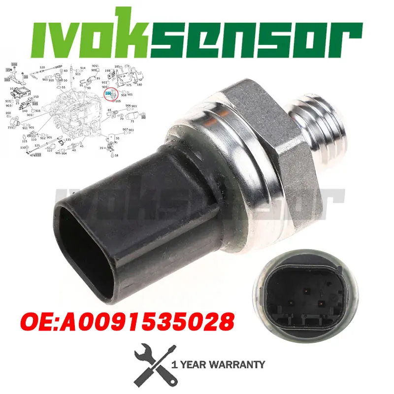 

A0091535028 A0061536028 3 Pins Exhaust Fuel Pressure Sensor Air Pressure Sensor For Mercedes Benz 81CP23-02 51CP51-03 51CP23-01