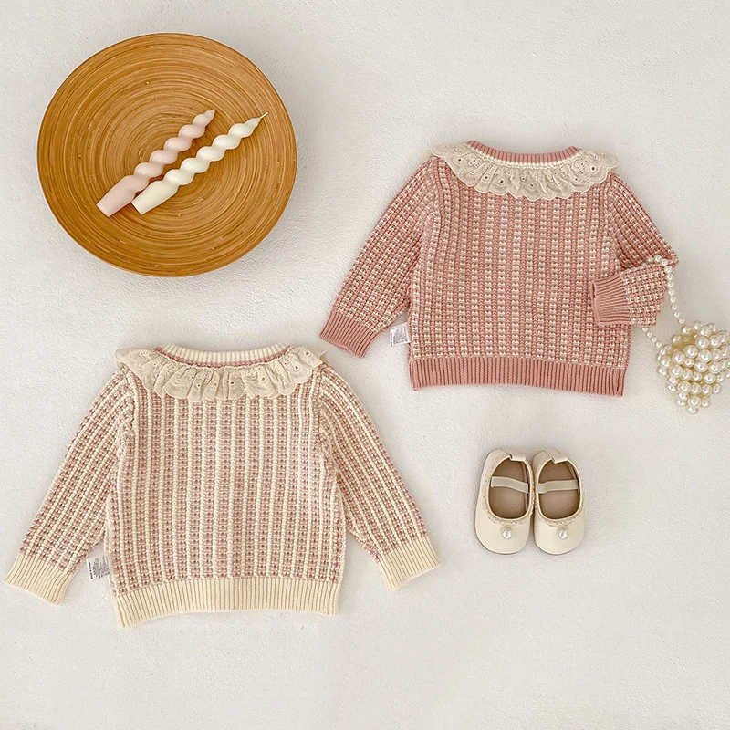 ربيع جديد 2026 0-3 سنوات ملابس الأطفال الحياكة طفل رضيع فتاة الحياكة سترة سترة الوليد الطفل الفتيات سترة معطف #4