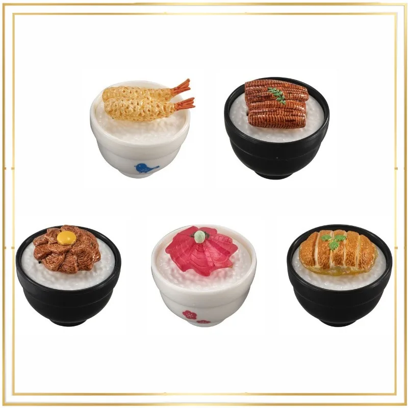 

Bandai Genuine Japanese Style Rice Bowl Design Gashapon Ring Collectible Model Toys Children Birthday Gift