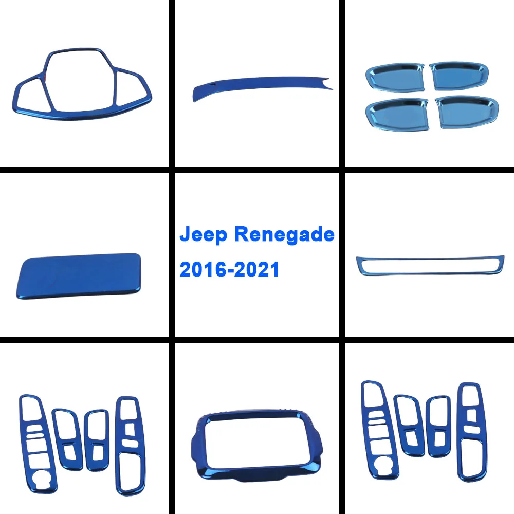 

For Jeep Renegade 2016 2017-2021 Stainless Steel GPS Navigation Panel Cover Trim Air Conditioner Vent Outlet Frame Decoration