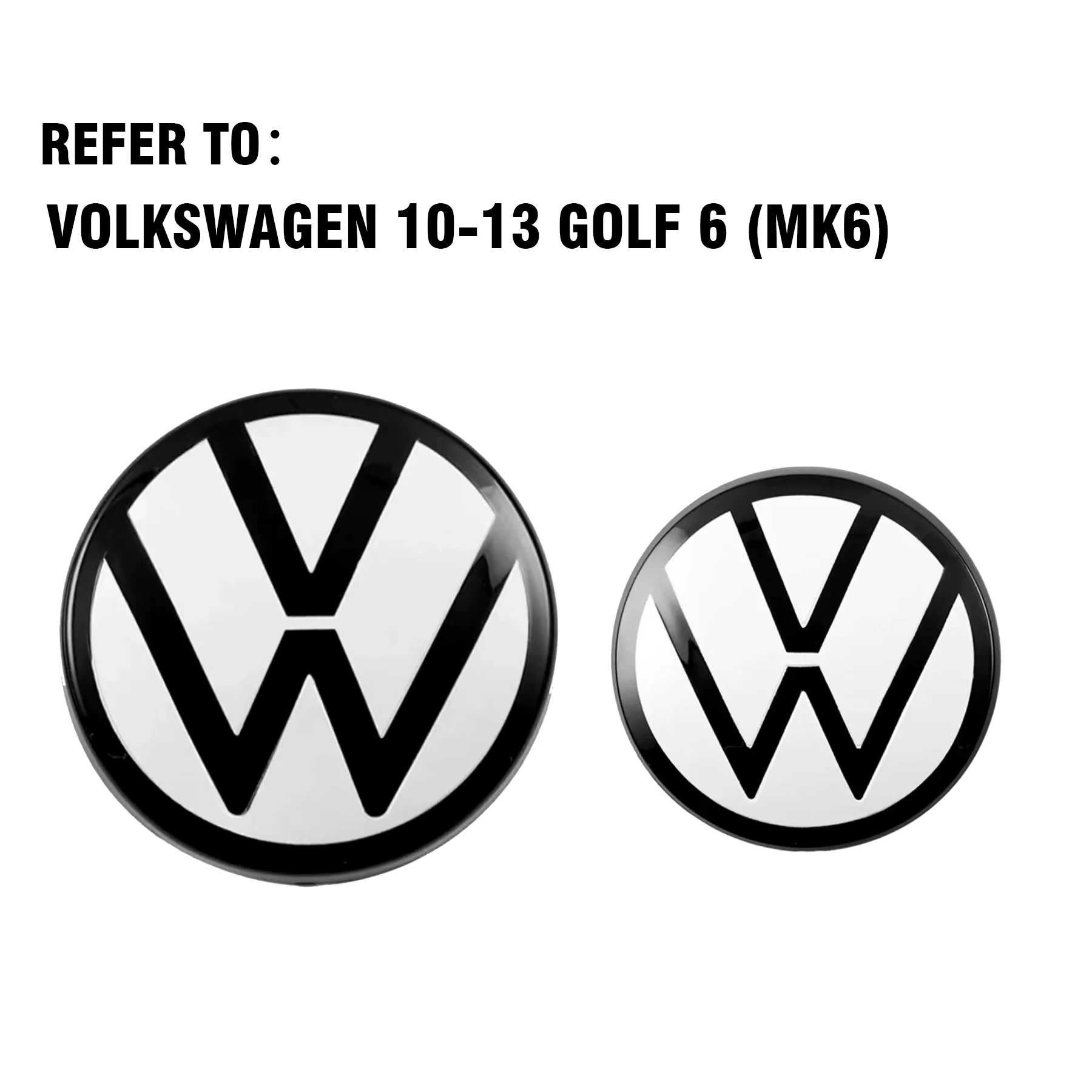 A set Mirror style Car Front Grill/Rear Trunk Emblem Lid Covers Logo version For Volkswagen VW 2010-2013 GOLF 6 (MK6) GTI Tiguan