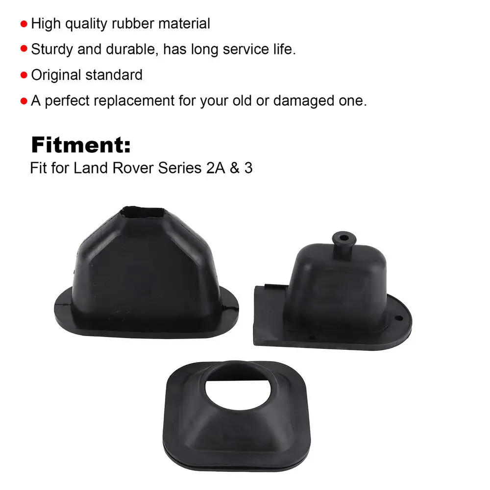 New 3PCS GEAR & HANDBRAKE LEVER RUBBER BOOT GAITER KIT DA2466 Fit For LAND ROVER SERIES 2A & 3
