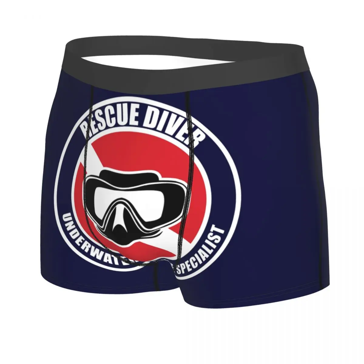 Custom Rescue Dive Diver Scuba Diving Underwear Men Breathbale Boxer Briefs