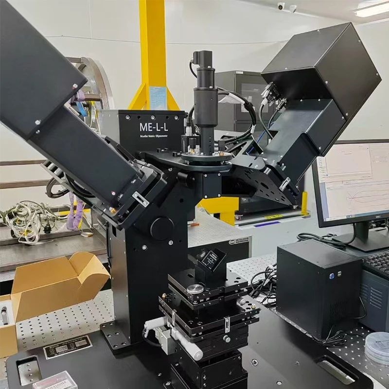 Measurement of film thickness with spectral ellipsometer, measurement of extinction coefficient and refractive index density