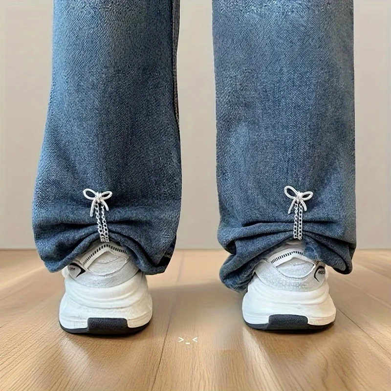 

Set of 6 Adjustable Cuff Clips, Designed for Fastening Pants, Featuring Leg Straps with a No-Sew Closure. These Detachable