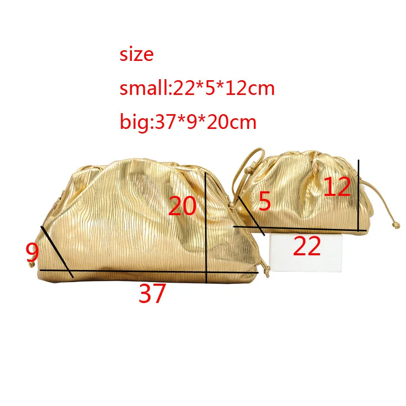 Luxury Designer Gold Silver Soft Cloud Bag Women\'s Handbag 2023 New In Dumpling Lady Purse Large Capacity Crossbody