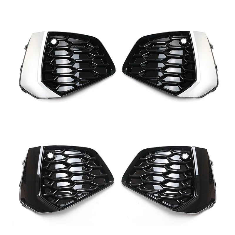 ROLFES Front Bumper Fog Light Lamp Grille Protector Frame Cover Trim For Audi A3L A3 S3 2014-2023