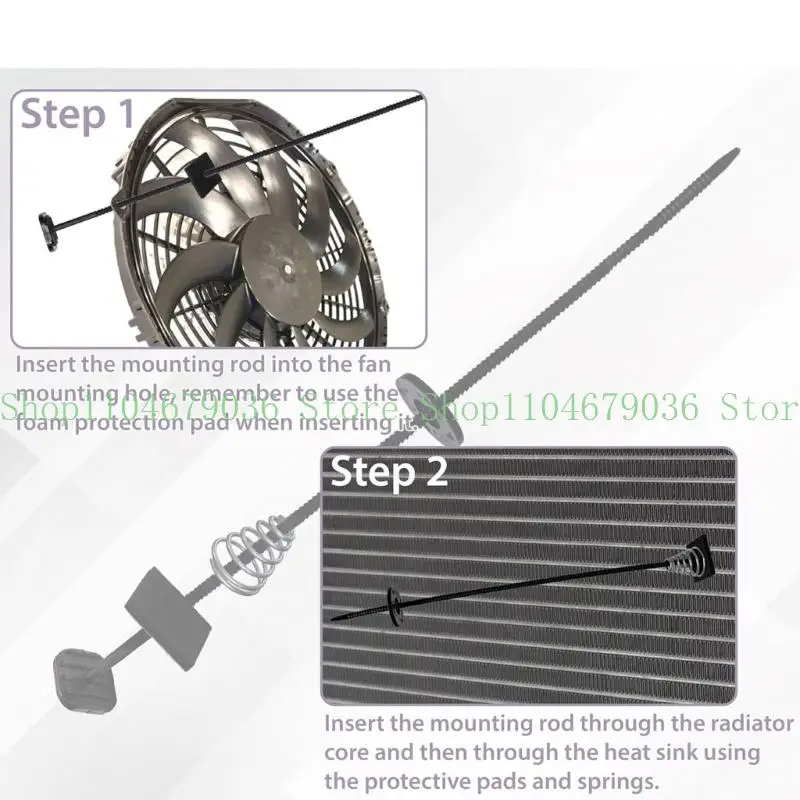 

652F Car Fan Mounting Automotive Radiator Fan Mount Zip Ties Electric Transmission Coolers Mounting Tie Strap Easy Install