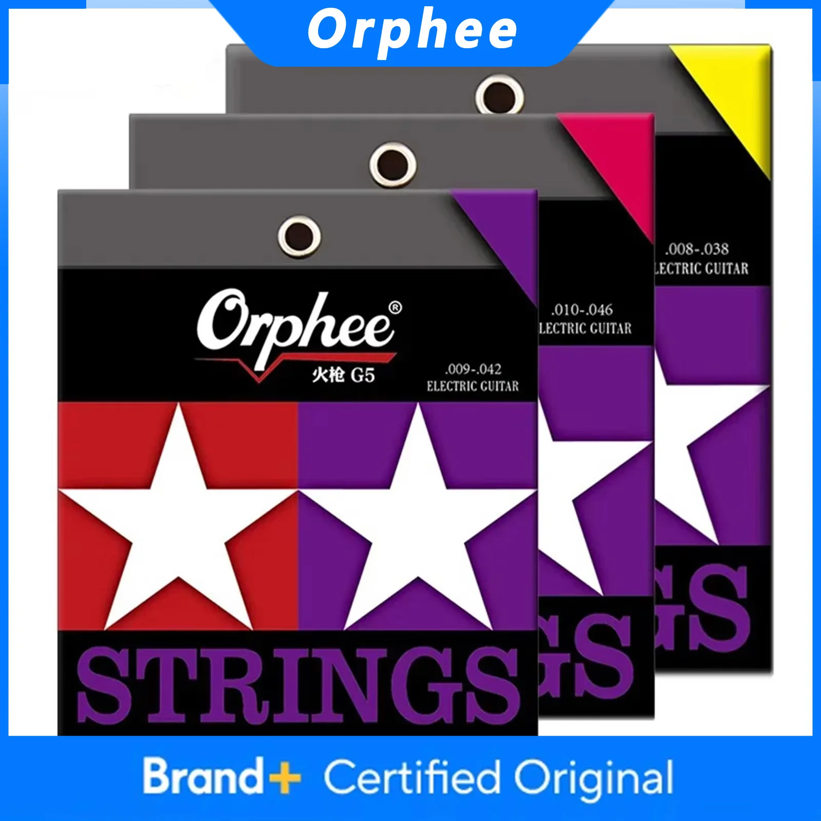 Orphee 6Pcs/Set Electric Guitar Strings Nickel-plated String Head High Carbon Steel Hexagonal Core Strings Guitar Accessories