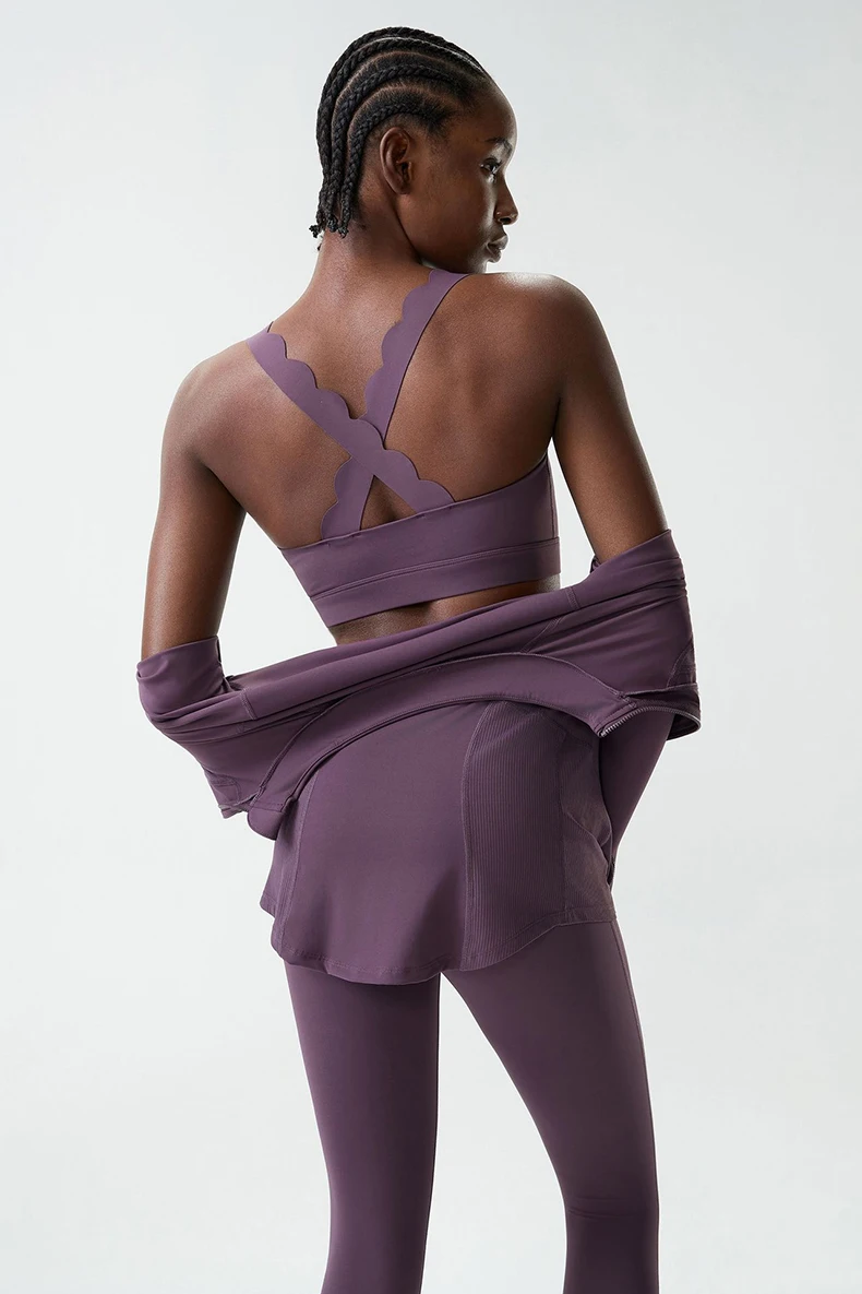 2/3-teiliges Fitness-Yoga-Set für Damen, einfarbig, für Gymnastik und Laufen, dehnbar, weich, atmungsaktiv, schnell trocknend, Sportbekleidung – Detail 9