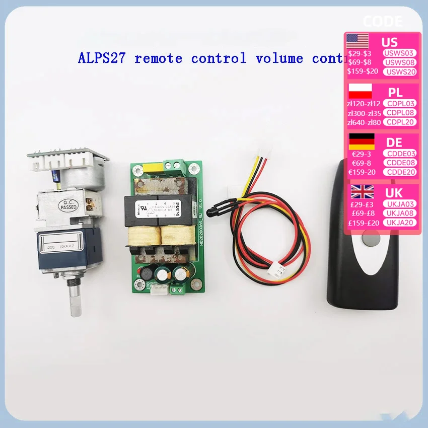 Nvarcher ALPS27 Motor Potentiometer Remote Control Volume  Board For Preamplifier 10K 50K 100K