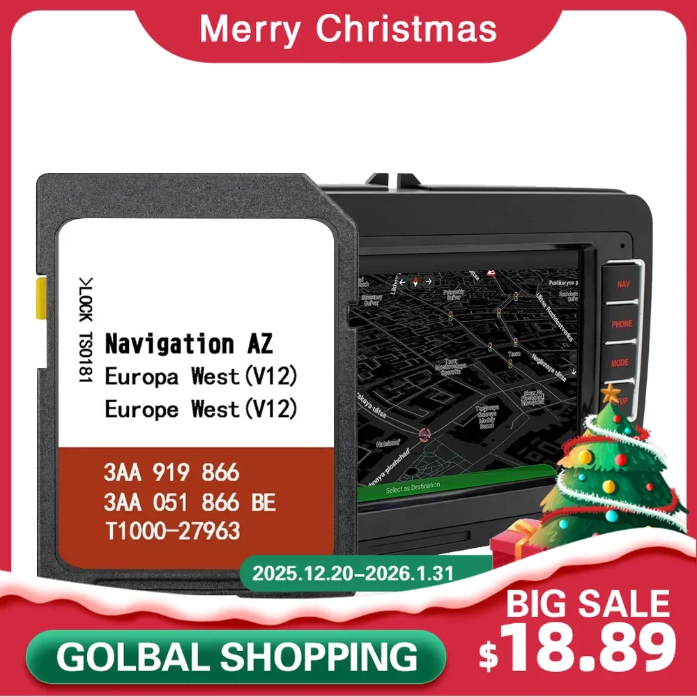 

for VW Beetle Cabrio NF 2013 2017 Sat NAV 8GB SD Map Card Cover Gibraltar Greece Ireland Iceland Italy Liechtenstein Germany